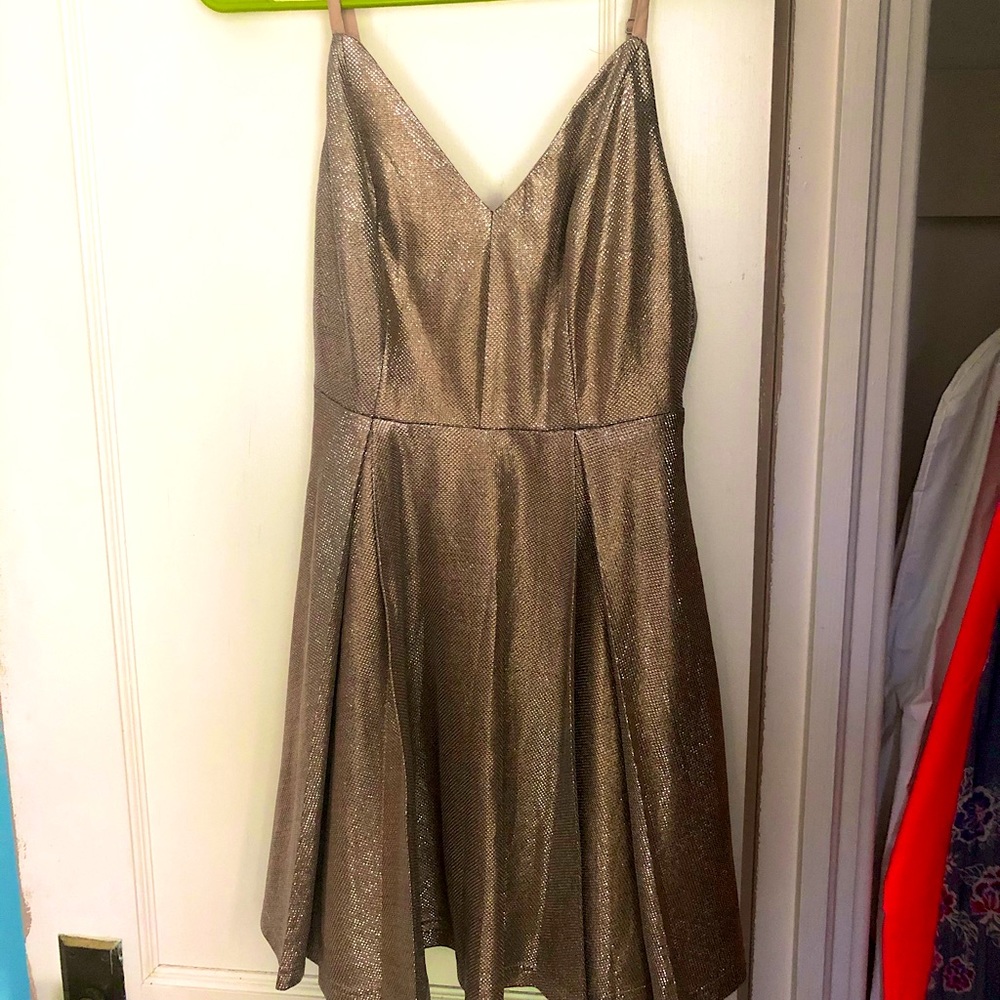 LULUS XSmall Gold Sequin Dress